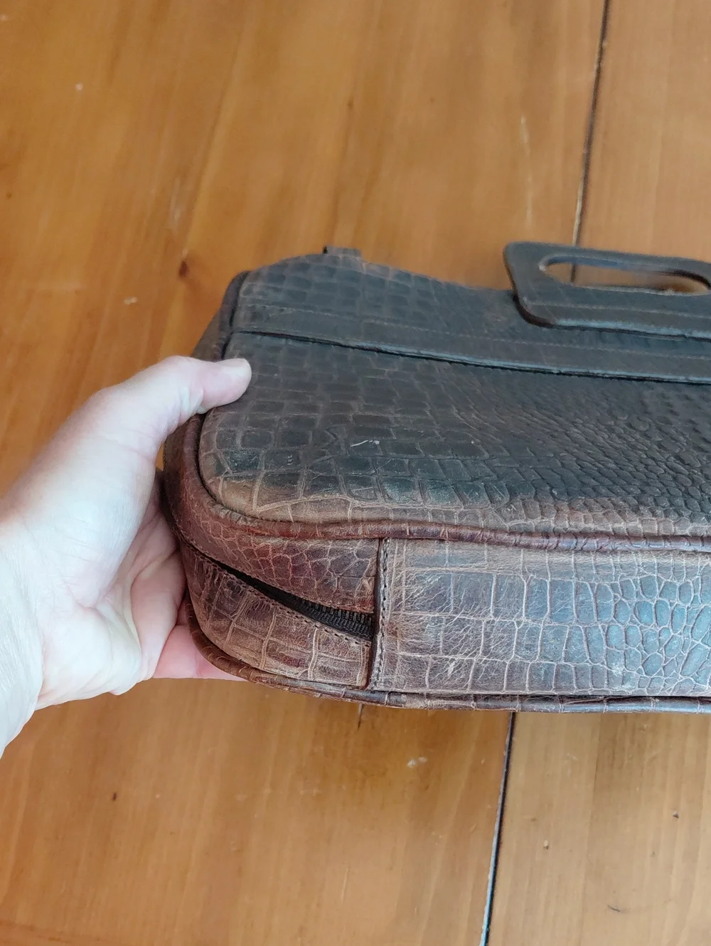 Nwt Twisted X Men's Brown Alligator Leather Briefcase